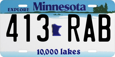 MN license plate 413RAB