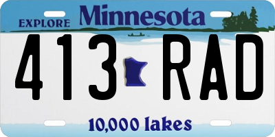 MN license plate 413RAD