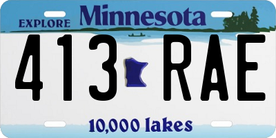 MN license plate 413RAE