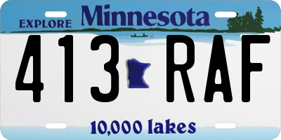 MN license plate 413RAF
