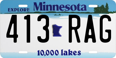 MN license plate 413RAG