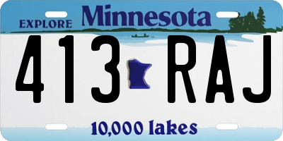 MN license plate 413RAJ