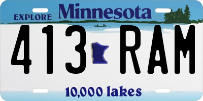 MN license plate 413RAM