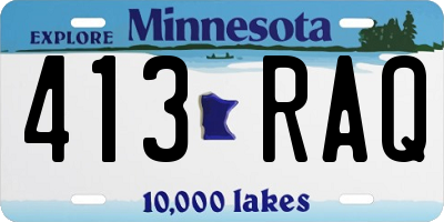 MN license plate 413RAQ