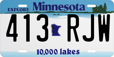 MN license plate 413RJW