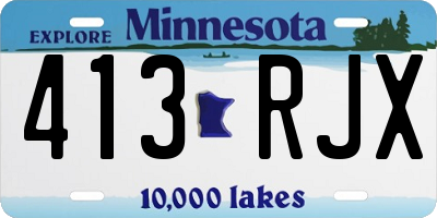 MN license plate 413RJX
