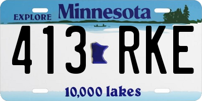 MN license plate 413RKE