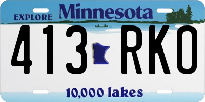 MN license plate 413RKO