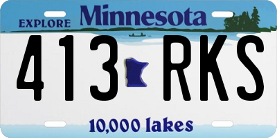 MN license plate 413RKS