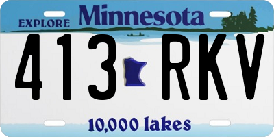 MN license plate 413RKV