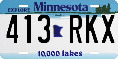 MN license plate 413RKX