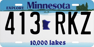 MN license plate 413RKZ
