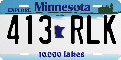 MN license plate 413RLK