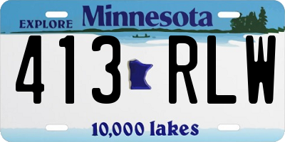 MN license plate 413RLW