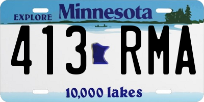 MN license plate 413RMA