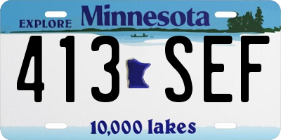 MN license plate 413SEF