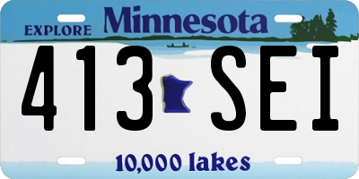 MN license plate 413SEI