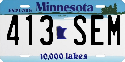 MN license plate 413SEM