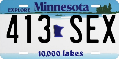 MN license plate 413SEX