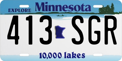 MN license plate 413SGR