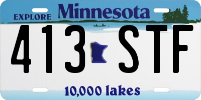 MN license plate 413STF