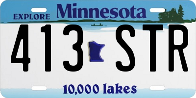 MN license plate 413STR