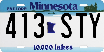 MN license plate 413STY