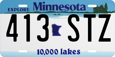 MN license plate 413STZ