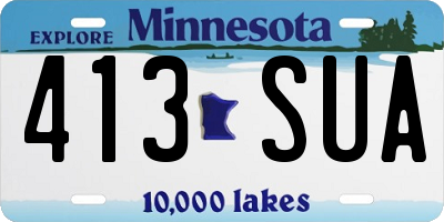 MN license plate 413SUA