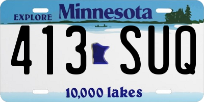 MN license plate 413SUQ