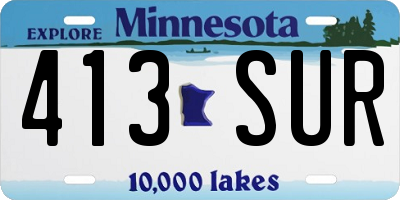 MN license plate 413SUR