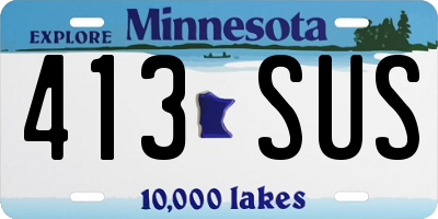 MN license plate 413SUS