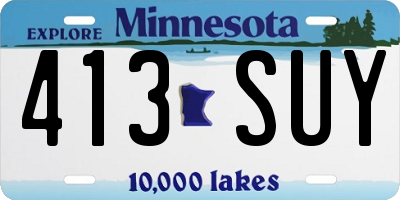MN license plate 413SUY