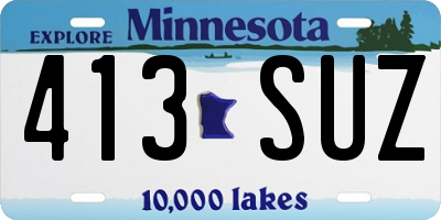 MN license plate 413SUZ