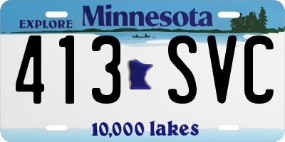 MN license plate 413SVC