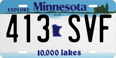 MN license plate 413SVF