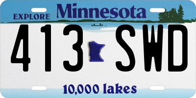 MN license plate 413SWD