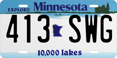 MN license plate 413SWG