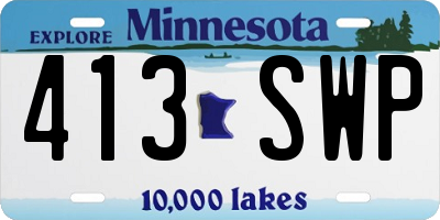 MN license plate 413SWP
