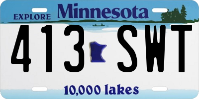 MN license plate 413SWT