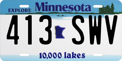 MN license plate 413SWV