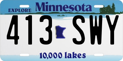 MN license plate 413SWY