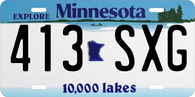 MN license plate 413SXG