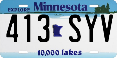 MN license plate 413SYV