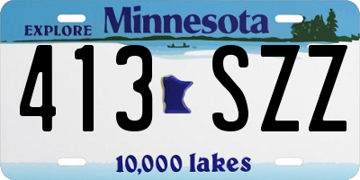MN license plate 413SZZ