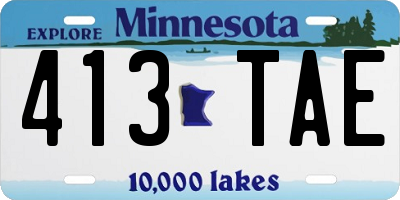 MN license plate 413TAE