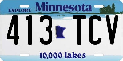 MN license plate 413TCV