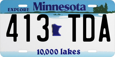 MN license plate 413TDA
