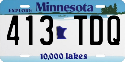 MN license plate 413TDQ
