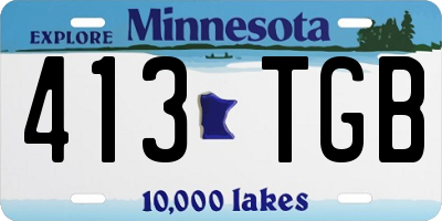 MN license plate 413TGB